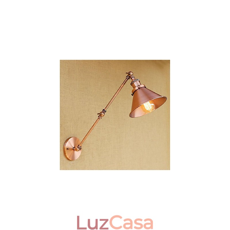 Braço longo Meio ferrugem Retro Criativo Nostalgic Retrátil Dobrável Arandelas de Parede Luz de Parede