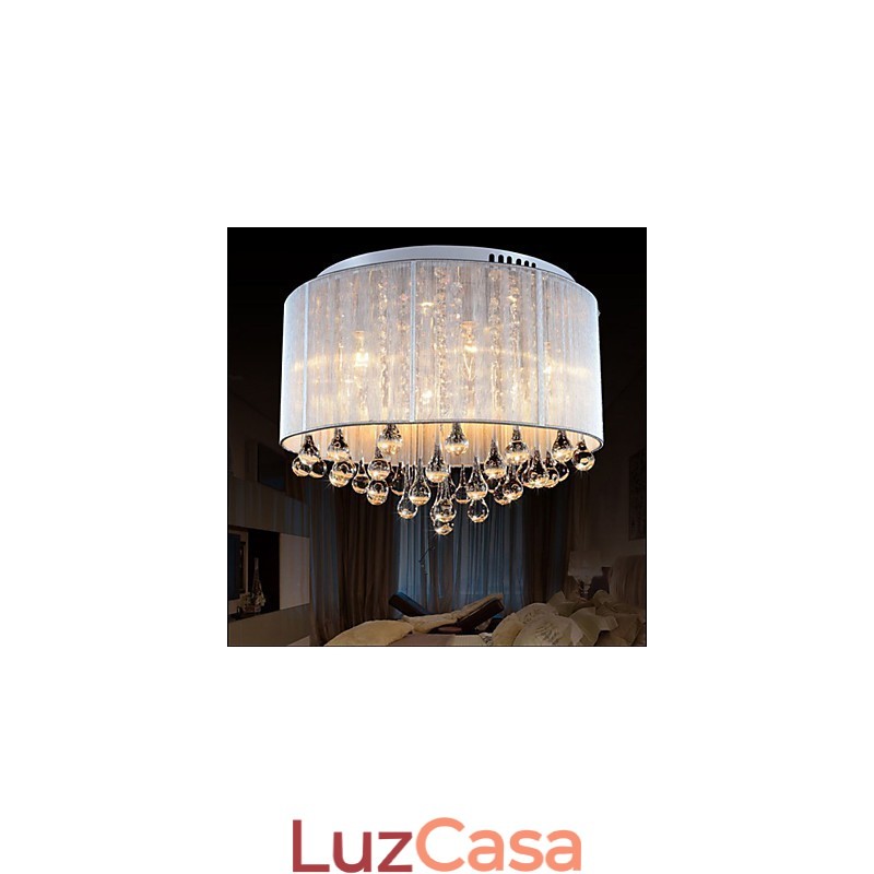 Luminária de teto romântica de cristal K9