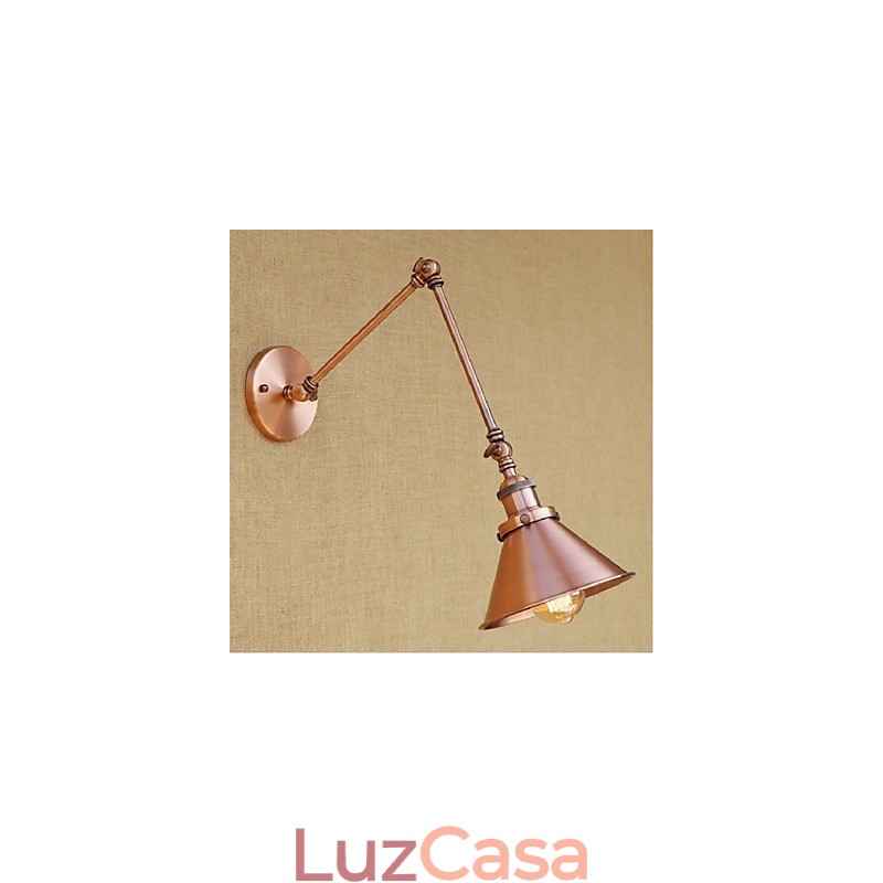 Braço longo Meio ferrugem Retro Criativo Nostalgic Retrátil Dobrável Arandelas de Parede Luz de Parede