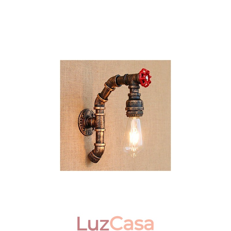 Luminária de parede rústica Lodge Antique Latão para iluminação ambiente