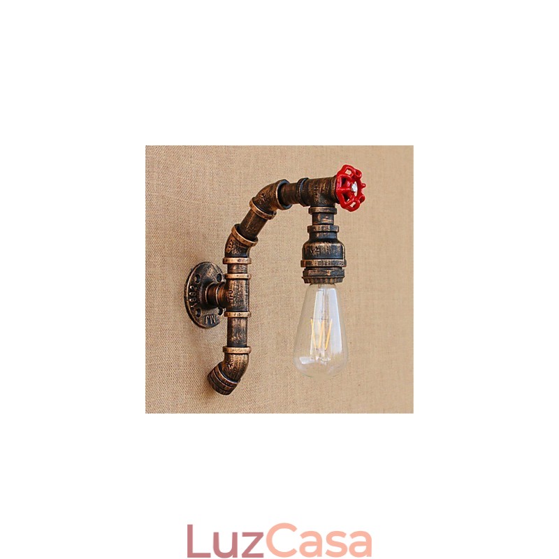 Luminária de parede rústica Lodge Antique Latão para iluminação ambiente