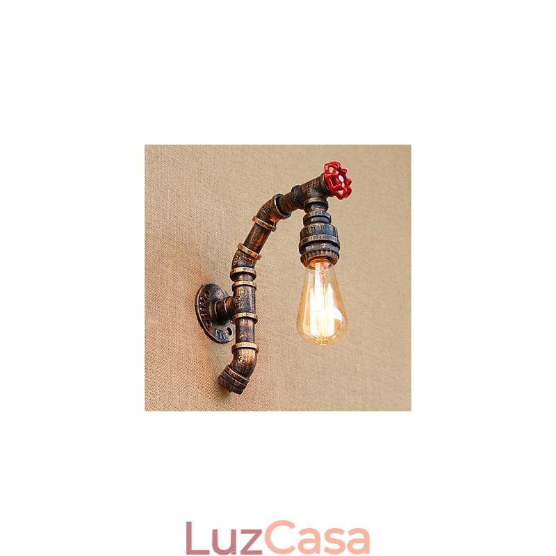 Luminária de parede rústica Lodge Antique Latão para iluminação ambiente
