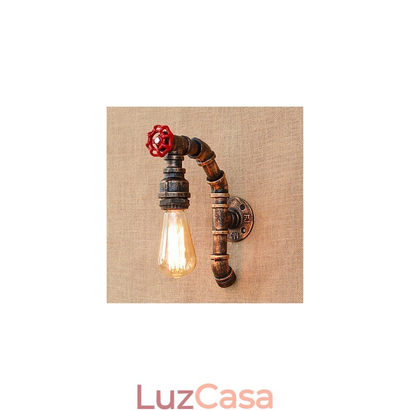 Luminária de parede rústica Lodge Antique Latão para iluminação ambiente