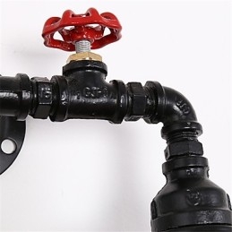 Luminárias de parede de tubo industrial vintage, luzes pretas criativas, iluminação de decoração de restaurante, café, bar, com acabamento pintado de 2 luzes