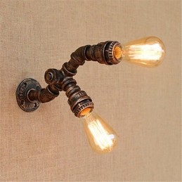 Pintura rústica de chalé para arandelas de parede com luz ambiente