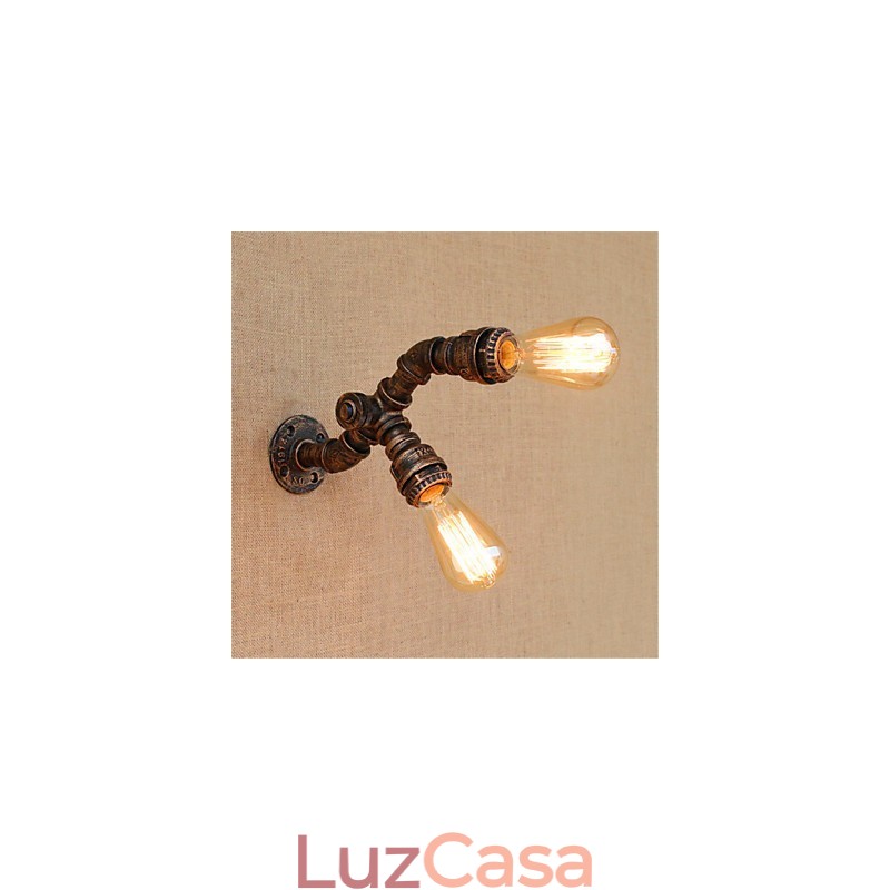 Pintura rústica de chalé para arandelas de parede com luz ambiente