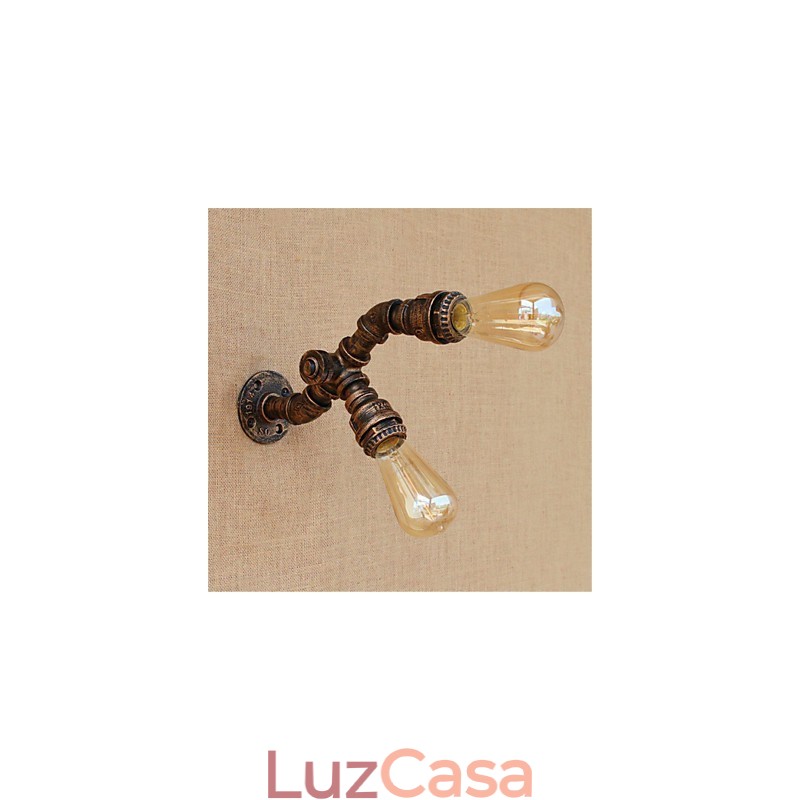 Pintura rústica de chalé para arandelas de parede com luz ambiente
