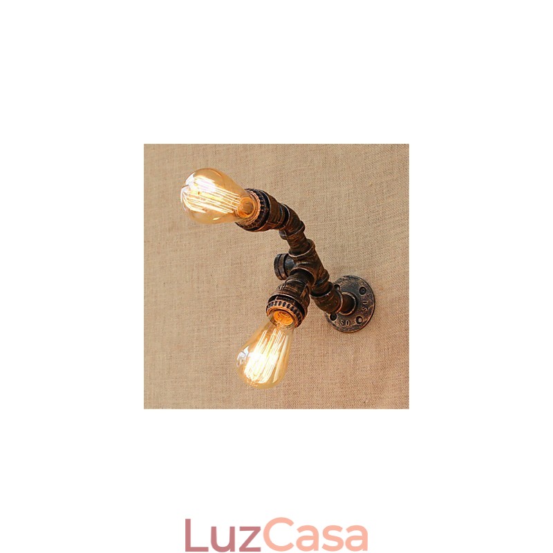 Pintura rústica de chalé para arandelas de parede com luz ambiente