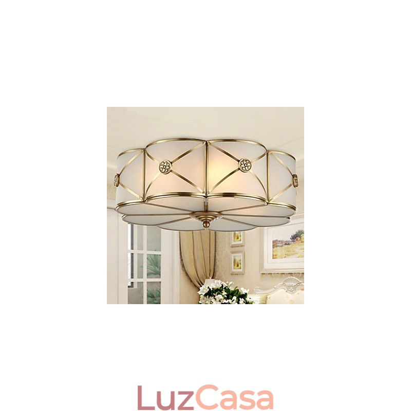 Tradicional clássico rústico lodge latão metal montagem embutida