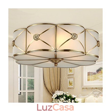 Tradicional clássico rústico lodge latão metal montagem embutida