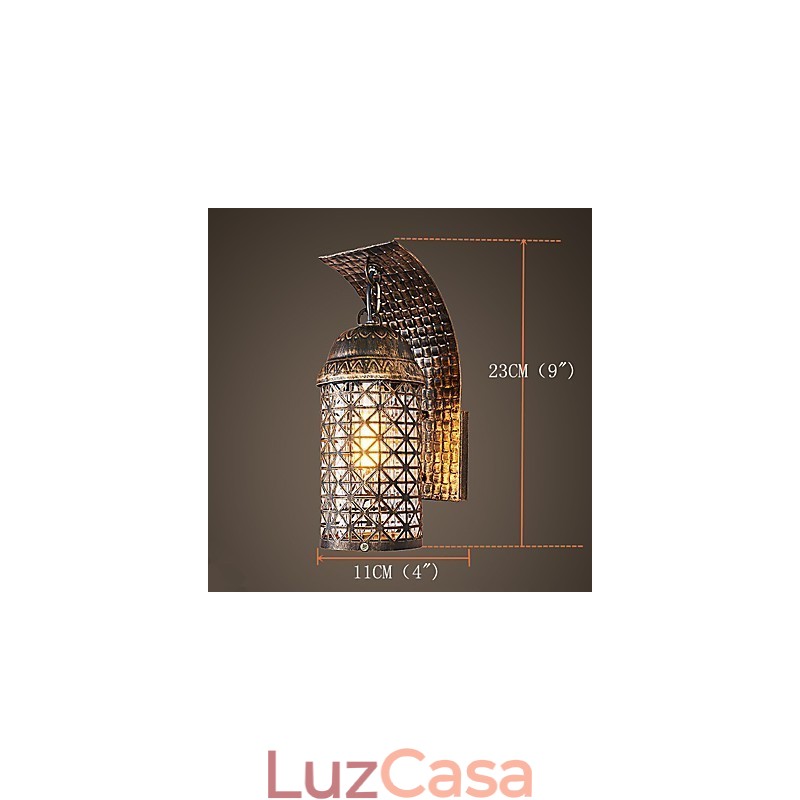 Pintura rústica de chalé para arandelas de parede estilo mini uplight, luminária de parede