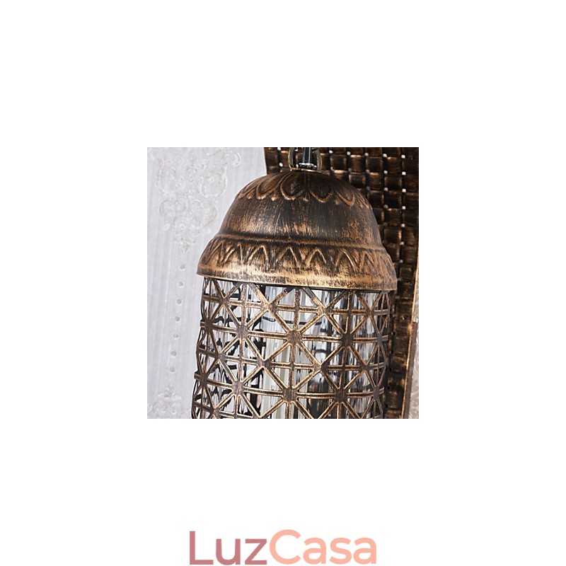 Pintura rústica de chalé para arandelas de parede estilo mini uplight, luminária de parede