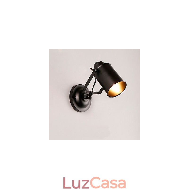Luminária de parede vintage de metal preto para loft, sala de estar, sala de jantar, corredor, café, bares, luminária de parede