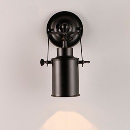 Luminária de parede vintage de metal preto para loft, sala de estar, sala de jantar, corredor, café, bares, luminária de parede