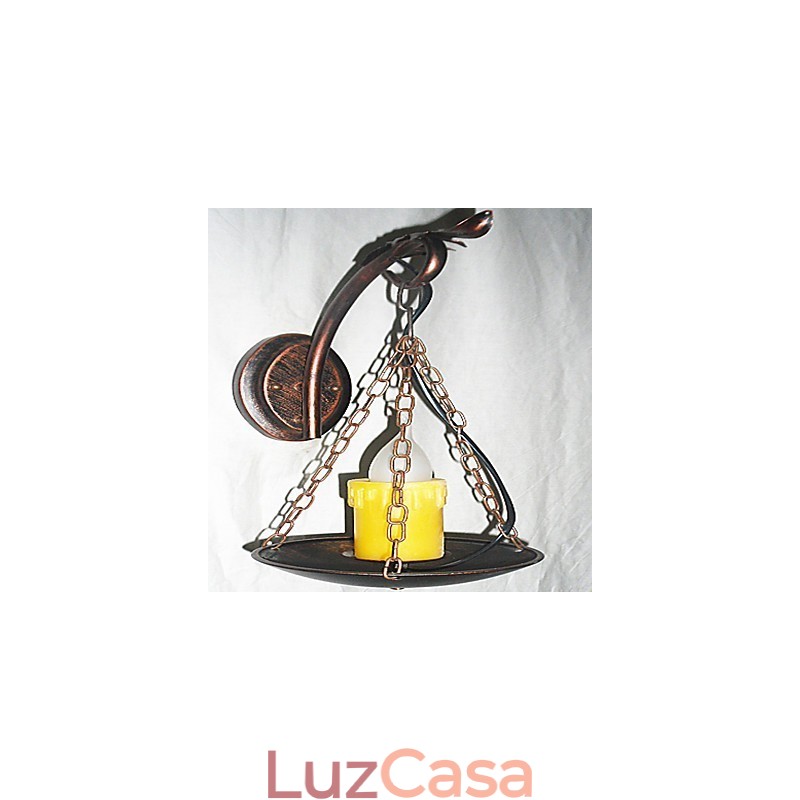 Pintura rústica de chalé para arandelas de parede estilo mini uplight, luminária de parede