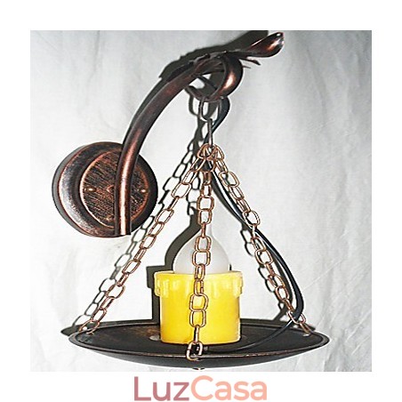 Pintura rústica de chalé para arandelas de parede estilo mini uplight, luminária de parede