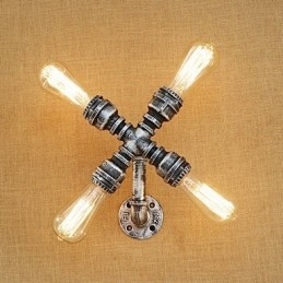 Pintura retrô country para apliques de parede com luz ambiente e braço oscilante