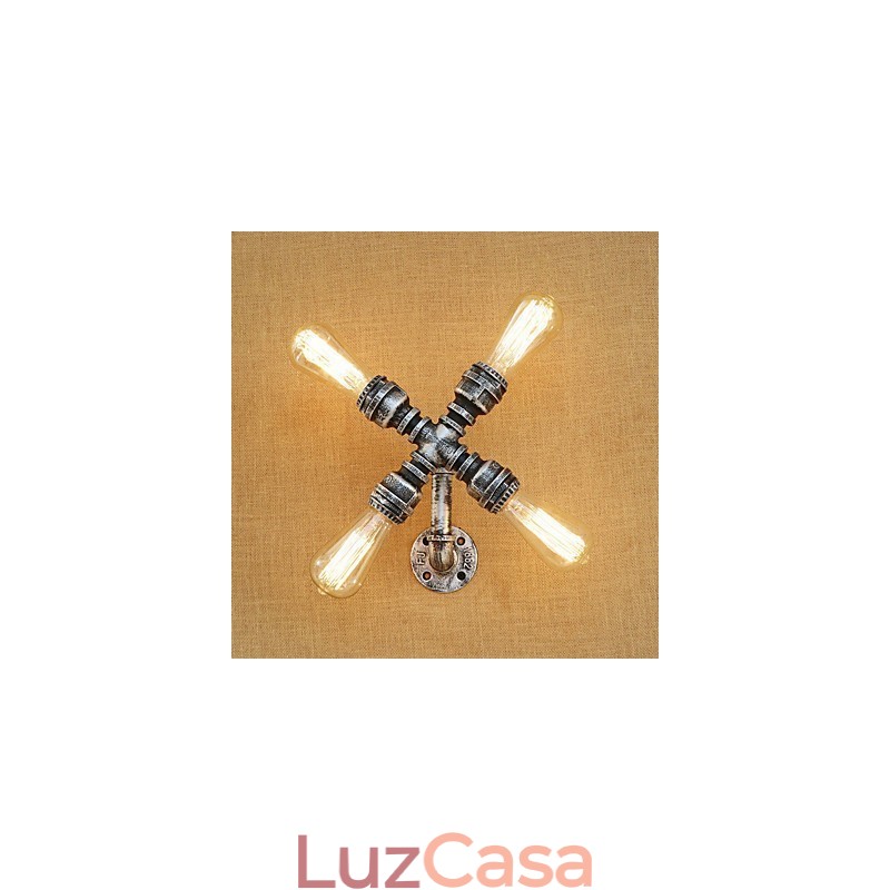 Pintura retrô country para apliques de parede com luz ambiente e braço oscilante