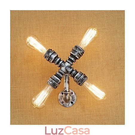 Pintura retrô country para apliques de parede com luz ambiente e braço oscilante