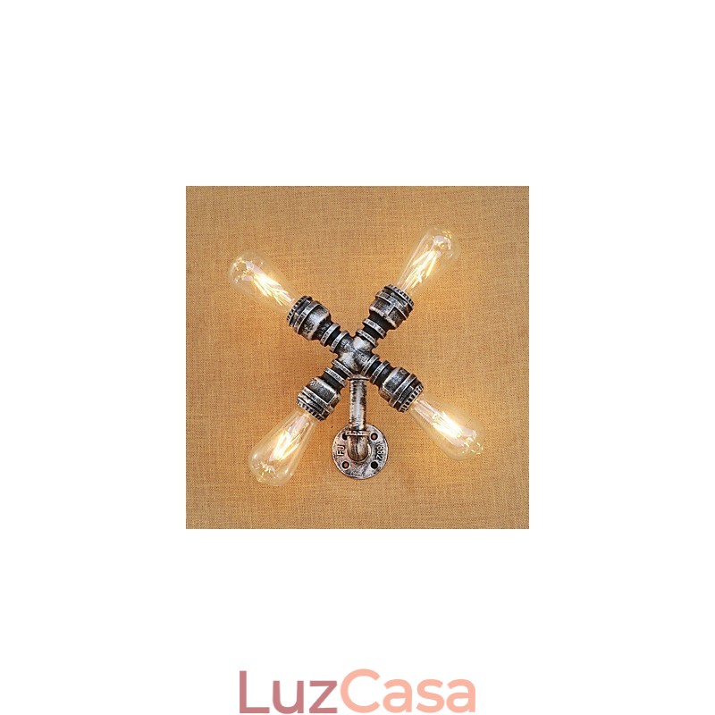 Pintura retrô country para apliques de parede com luz ambiente e braço oscilante