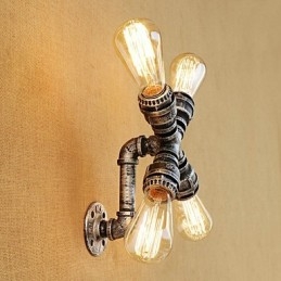 Pintura retrô country para apliques de parede com luz ambiente e braço oscilante
