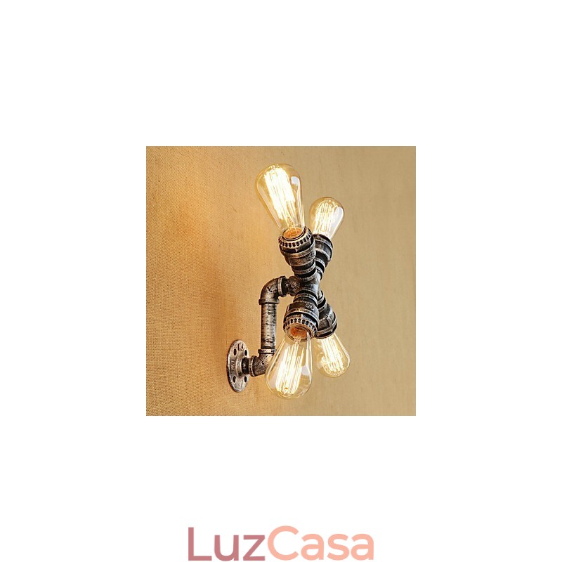Pintura retrô country para apliques de parede com luz ambiente e braço oscilante