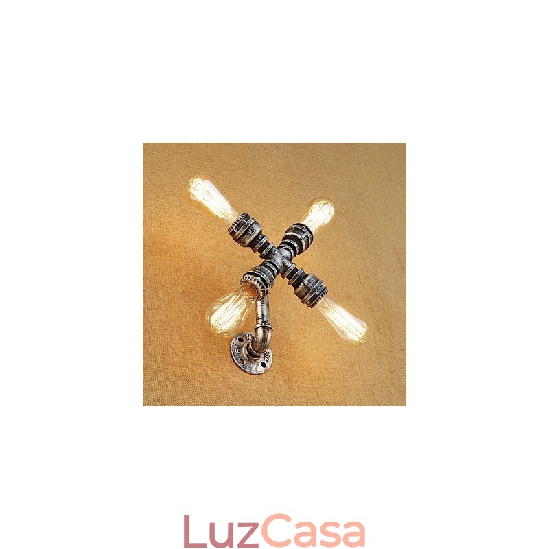 Pintura retrô country para apliques de parede com luz ambiente e braço oscilante