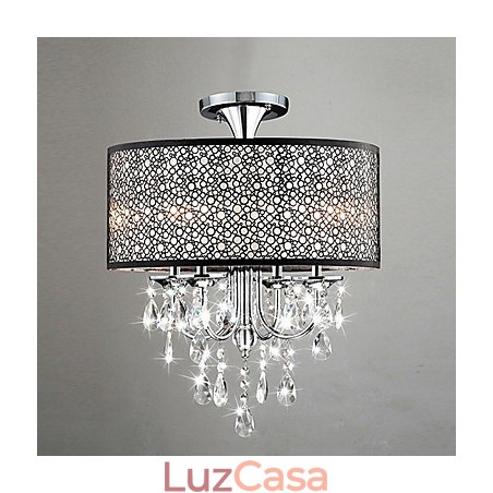 Moderno contemporâneo tambor cristal mini estilo lustre cromado Moderno contemporâneo tambor cristal mini estilo lustre cromado