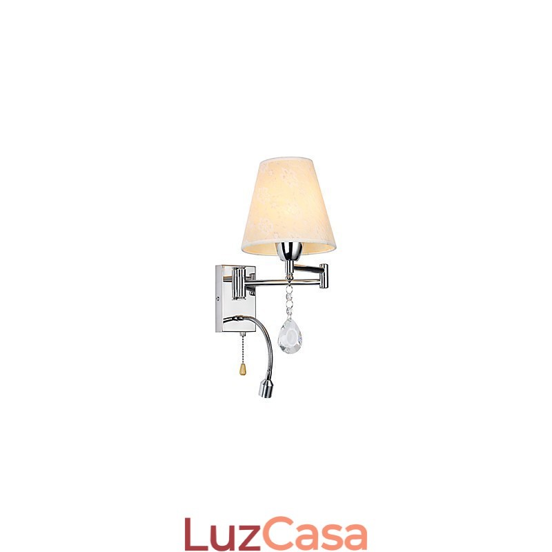 Luminária de parede para quarto Luminária de leitura Luminária de tecido