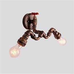 Luminárias de parede de tubo industrial vintage, luzes criativas, restaurante, café, bar, decoração, iluminação com 2 luzes, acabamento pintado