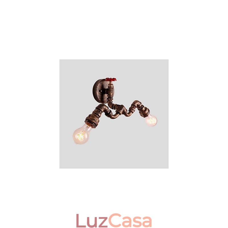 Luminárias de parede de tubo industrial vintage, luzes criativas, restaurante, café, bar, decoração, iluminação com 2 luzes, acabamento pintado