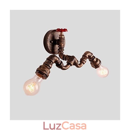 Luminárias de parede de tubo industrial vintage, luzes criativas, restaurante, café, bar, decoração, iluminação com 2 luzes, acabamento pintado Luminárias de parede de tubo industrial vintage, luzes criativas, restaurante, café, bar, decoração, iluminação com 2 luzes, acabamento pintado