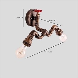 Luminárias de parede de tubo industrial vintage, luzes criativas, restaurante, café, bar, decoração, iluminação com 2 luzes, acabamento pintado