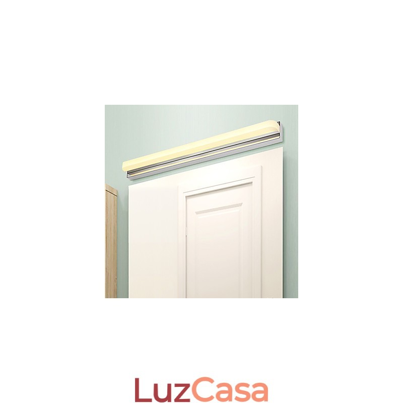 Recurso cromado moderno e contemporâneo integrado para iluminação de banheiro com luz ambiente Luz de parede