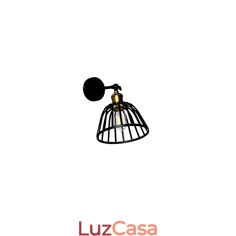 Luminária de parede de aço pintado com luz, decoração de café americano preto e branco, luminária de parede retrô, lâmpada de sabre de luz na parede