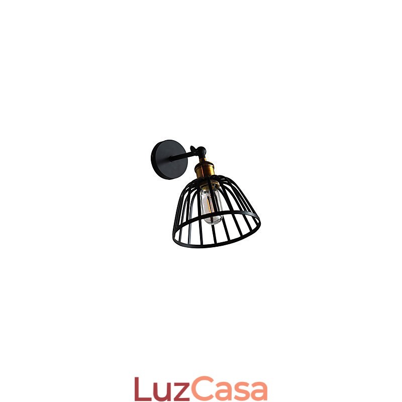 Luminária de parede de aço pintado com luz, decoração de café americano preto e branco, luminária de parede retrô, lâmpada de sabre de luz na parede