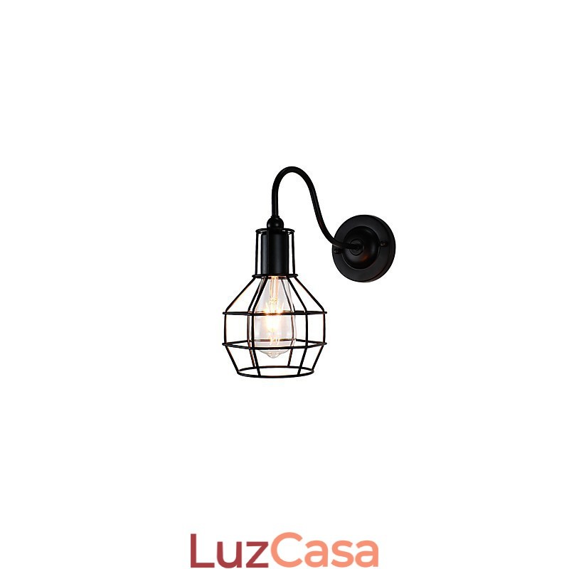 Luminária de parede Arandelas de parede Luminária de parede de ferro Lâmpada de parede sabre de luz preta muda na parede