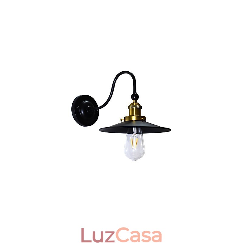 Luminária de parede Arandelas de parede Luminária de parede de ferro Lâmpada de parede sabre de luz preta muda na parede