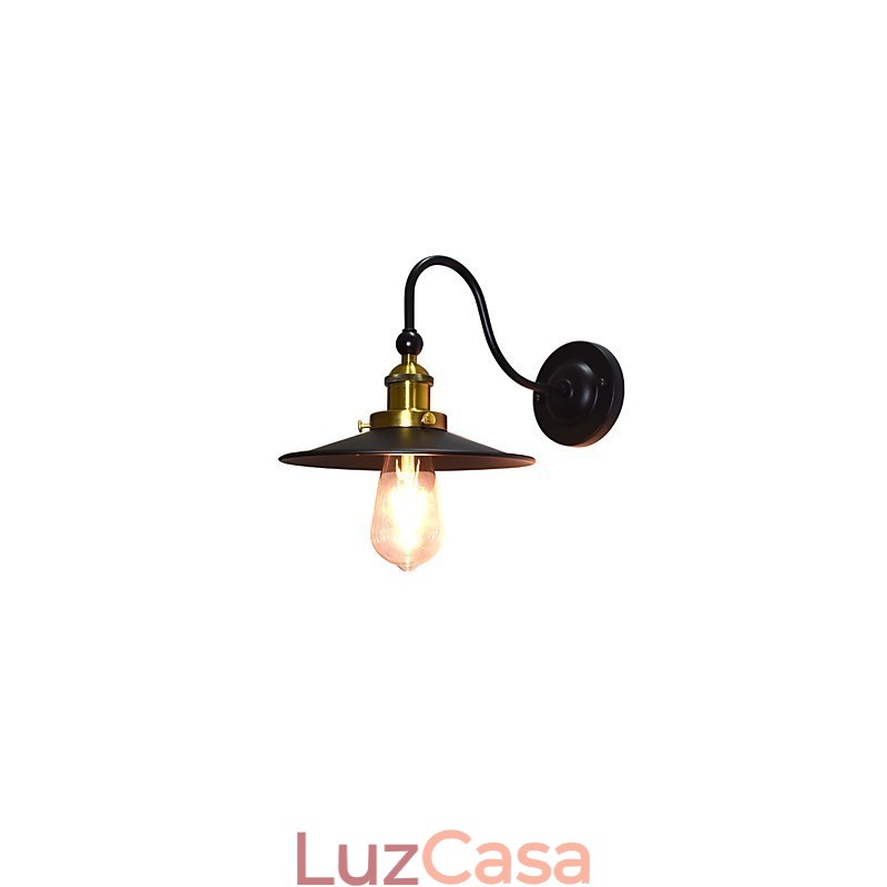 Luminária de parede Arandelas de parede Luminária de parede de ferro Lâmpada de parede sabre de luz preta muda na parede