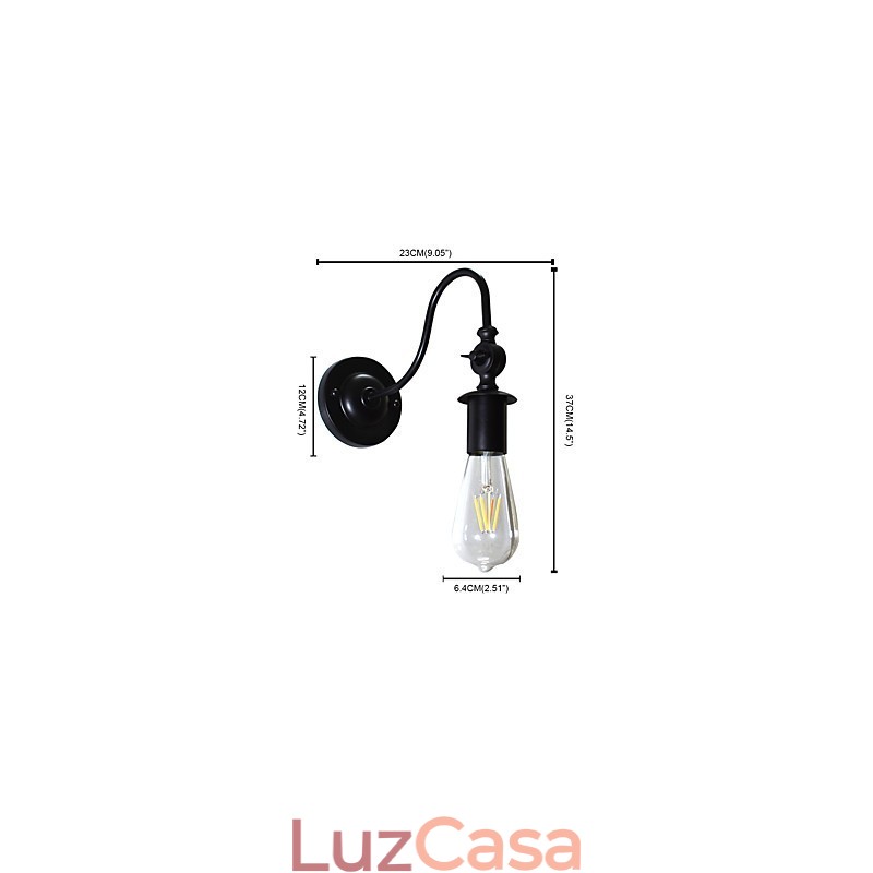 Luminária de parede de ferro Buzz Light Wall Lamp Dumb Black Lightsaber Lamp On Wall