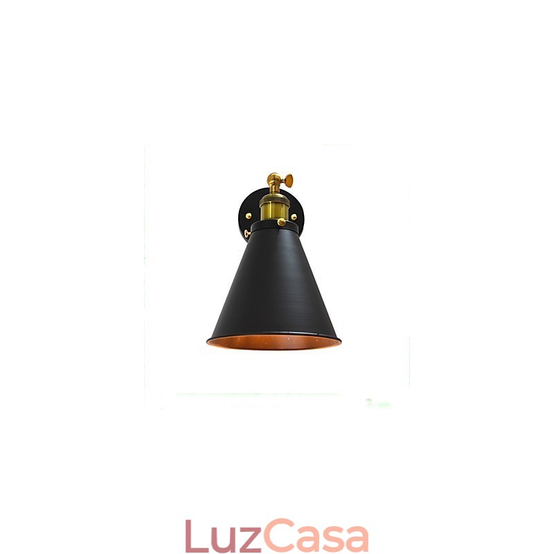 Luminária de parede de ferro simples Light Buzz Paint Lâmpada de sabre de luz preta muda na parede