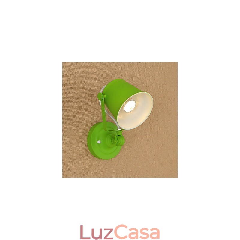 Pintura retrô country com recurso ajustável para braço oscilante, proteção para os olhos, luminária de parede embutida, luz de parede