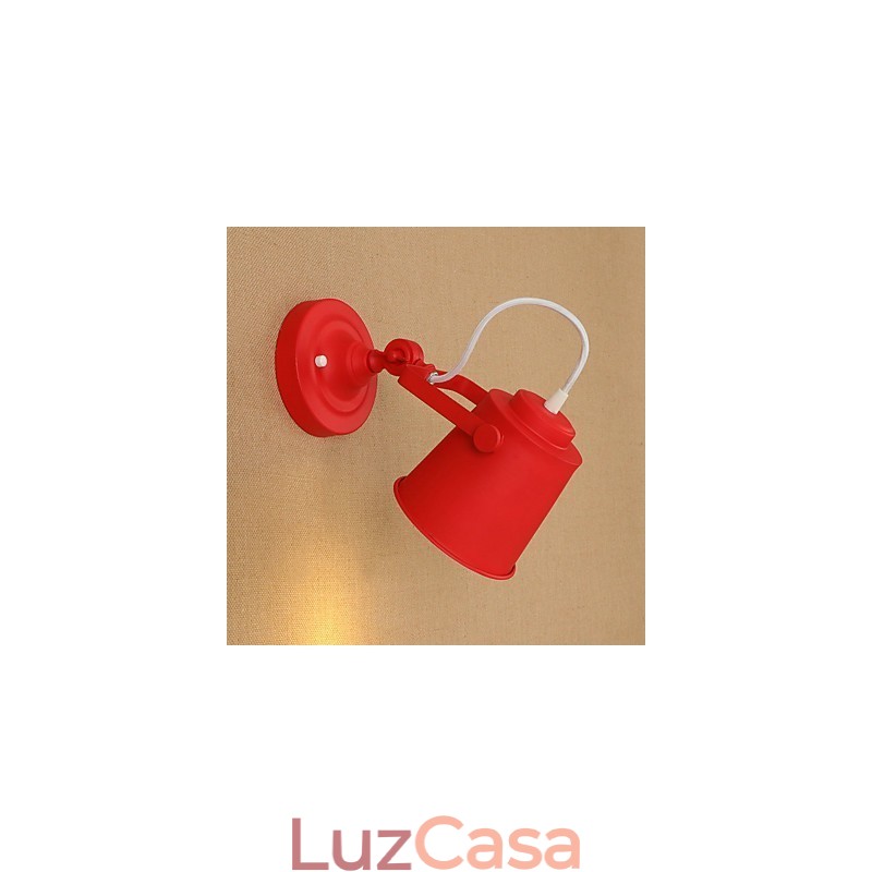 Pintura retrô country com recurso ajustável para braço oscilante, proteção para os olhos, luminária de parede embutida, luz de parede