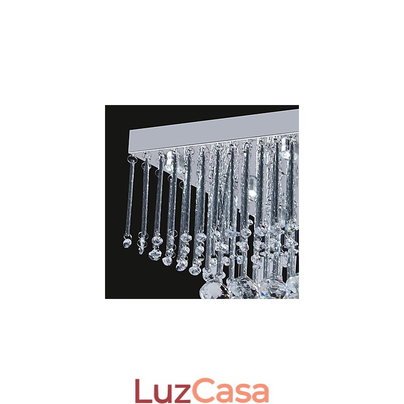 Luminária de teto artística com design de contas de cristal