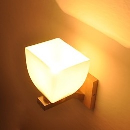 Luminária de parede simples, abajur de mesa de cabeceira com cúpula de vidro e madeira maciça para quarto, cômoda, sala de estar, quarto de bebê, dormitório universitário, mesa de centro, estantes de livros