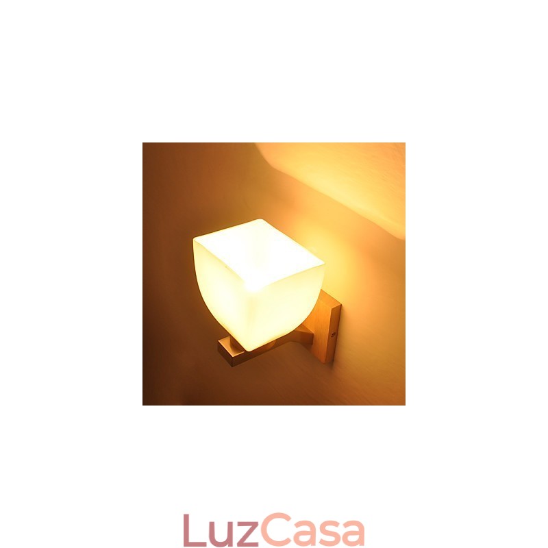 Luminária de parede simples, abajur de mesa de cabeceira com cúpula de vidro e madeira maciça para quarto, cômoda, sala de estar, quarto de bebê, dormitório universitário, mesa de centro, estantes de livros
