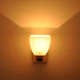 Luminária de parede simples, abajur de mesa de cabeceira com cúpula de vidro e madeira maciça para quarto, cômoda, sala de estar, quarto de bebê, dormitório universitário, mesa de centro, estantes de livros