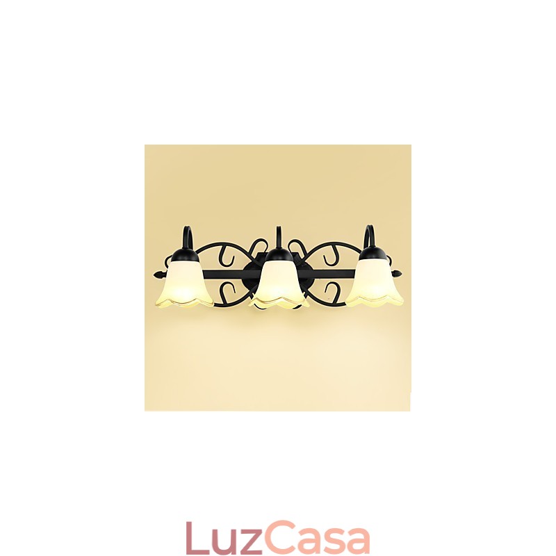 Luminária de parede galvanizada rústica Lodge para iluminação de banheiro Downlight