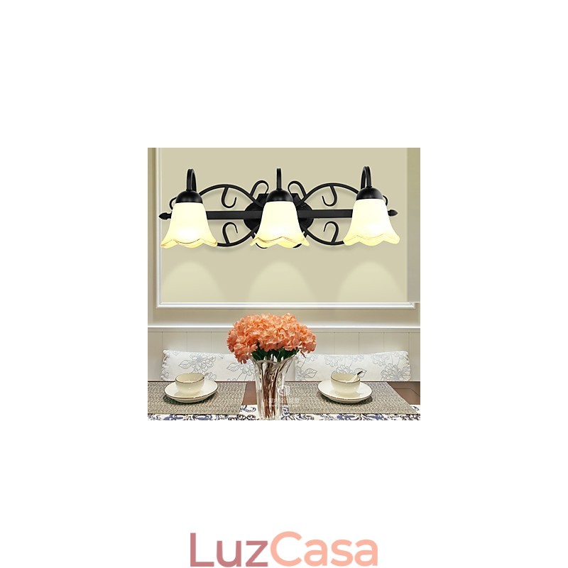 Luminária de parede galvanizada rústica Lodge para iluminação de banheiro Downlight