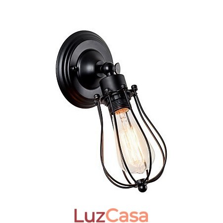 Luminária de parede vintage Luminária de parede industrial Luminária de parede com gaiola de arame de metal preto Luminária de parede vintage Luminária de parede industrial Luminária de parede com gaiola de arame de metal preto